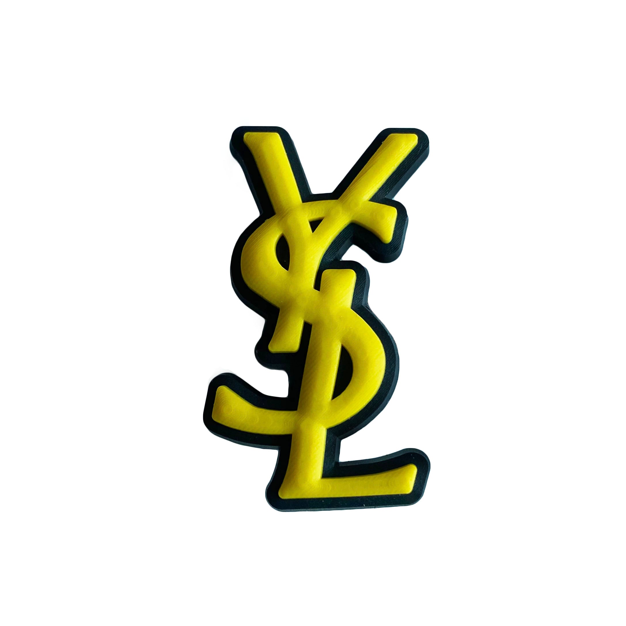 YSL Yves Saint Laurent French Luxury stylized logo yellow MQ087-85 Shoe Charm