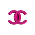 Chanel double C stylised logo dark pink 087-36 Shoe Charm