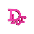 Dior French Luxury stylised logo dark pink  MQ087-38 Shoe Charm