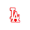 LA stylised log  white on red MQ087-06 Shoe Charm