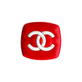 Chanel double C badge white on red MQ087-10 Shoe Charm