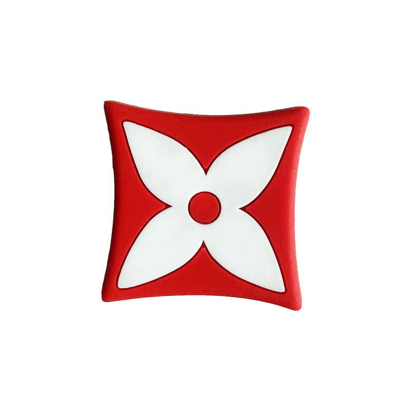 LV Louis Vuitton French star badge logo white on red MQ087-12 Shoe Charm