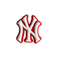 NY New York Yankees football badge logo white on red MQ087-13 Shoe Charm