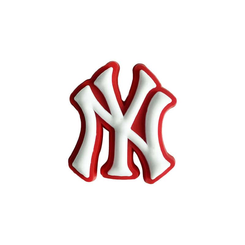 NY New York Yankees football badge logo white on red MQ087-13 Shoe Charm
