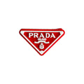 Prada triplate stylised badge white on red MQ087-14 Shoe Charm