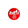 HERMES round badge logo red MQ087-05 Shoe Charm