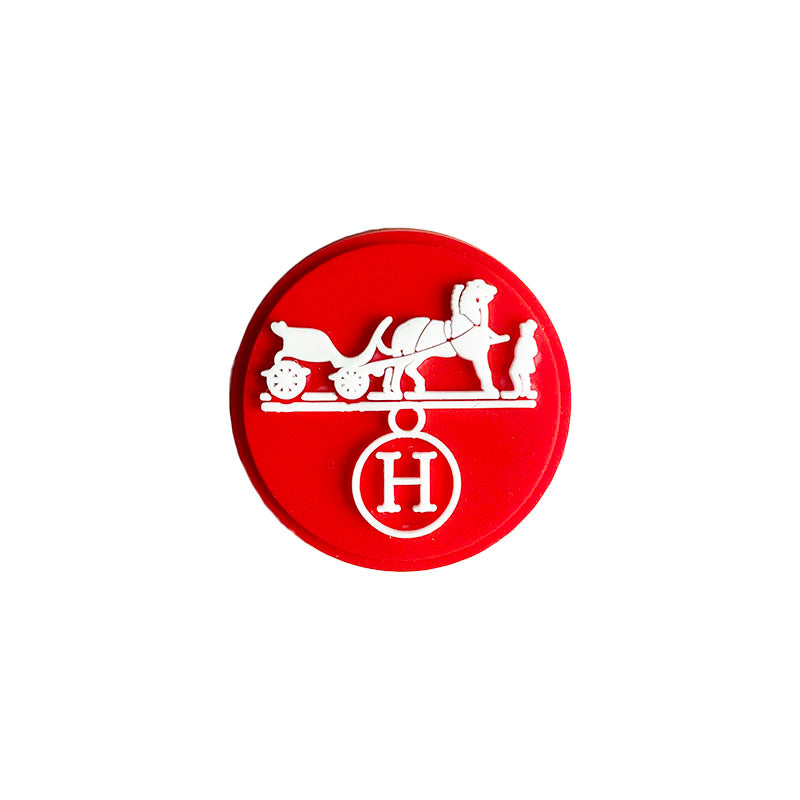 HERMES round badge logo red MQ087-05 Shoe Charm