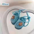 Bag Tag - Blue pair of Mini Crocs with charms and BagTag lace - Shoe Charm
