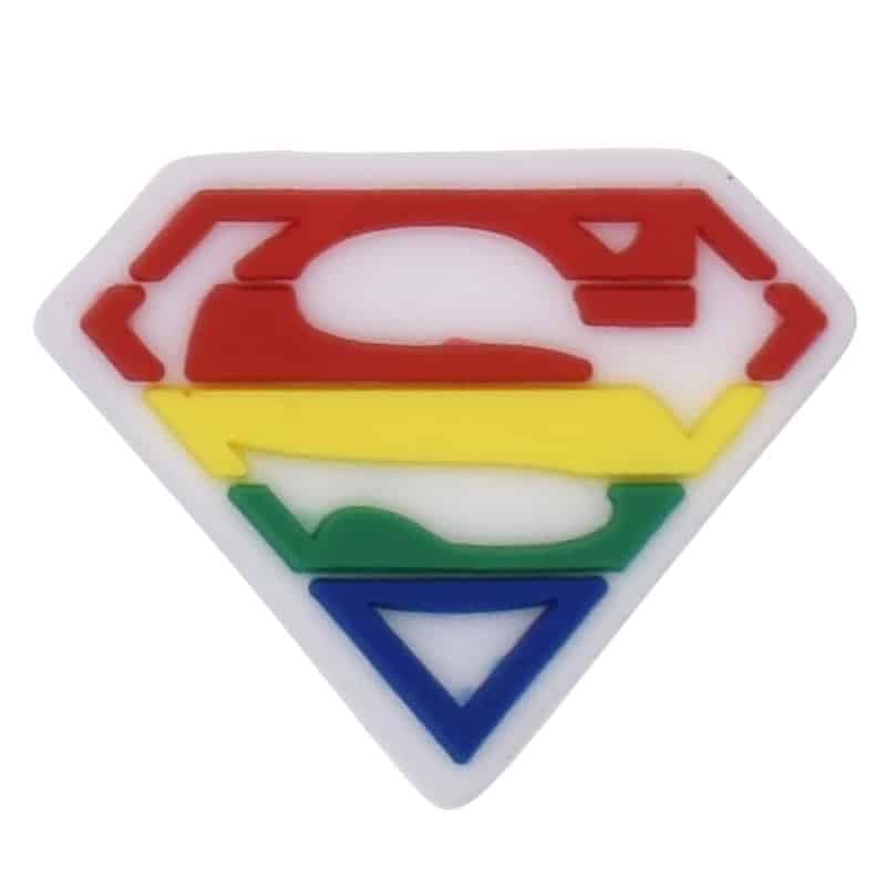 Premium Rainbow Superman Shoe Charm for Clog Style Shoes - Rainbow Gift Idea image 0