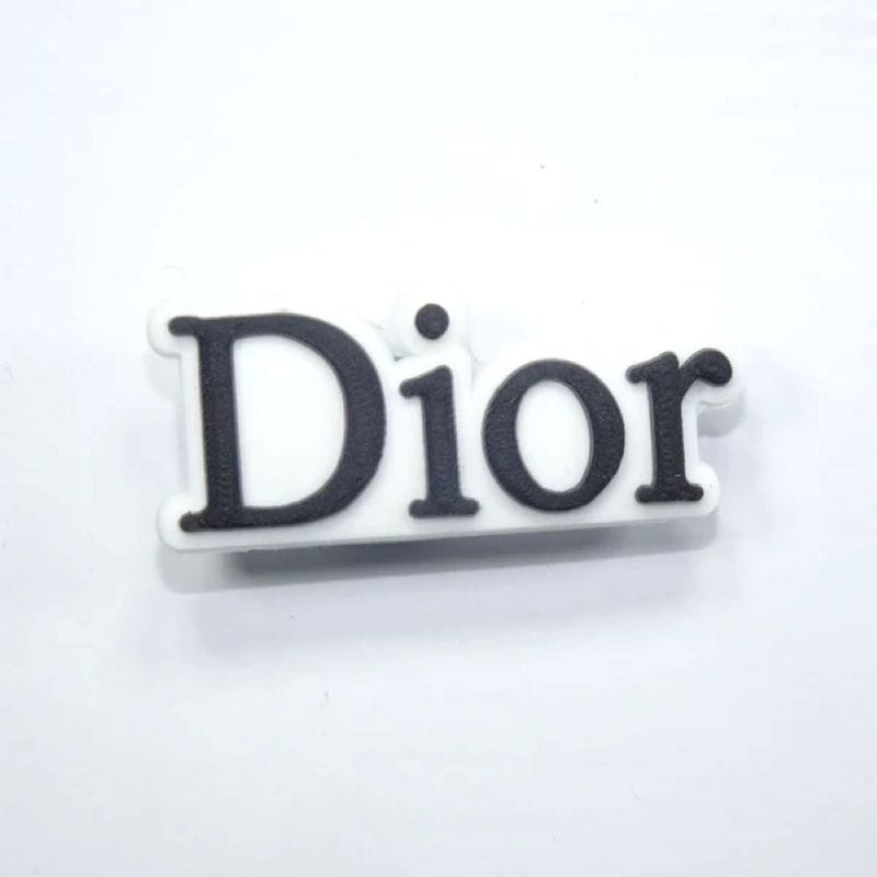 DIOR French Luxury block logo black on white MQ087-129 Shoe Charm