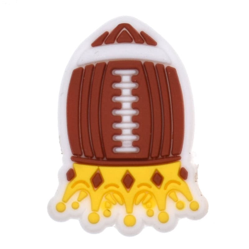 American football rocket Novelty Clog Accessory for Clog Style Shoes image 0