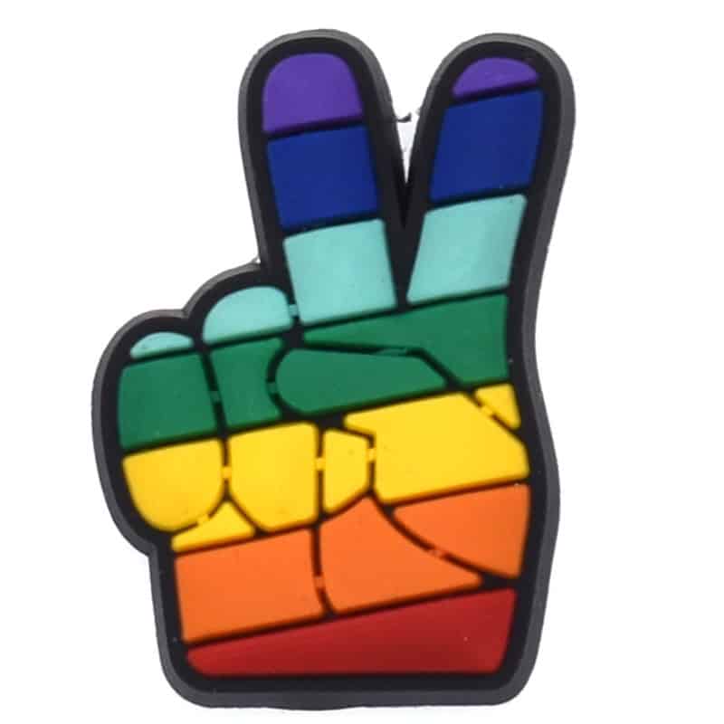 Gay victory Shoe Charm for Clogs - Rainbow Retro Novelty Gift image 0