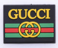 GUCCI square badge logo Yellow on black P2210-01 Shoe Charm