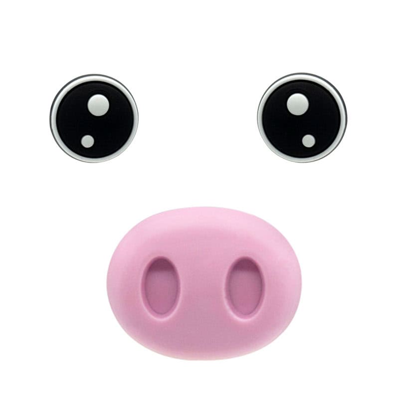 Shoe charm set - Pig face set 3 pieces, snout, eyes 3D300-02 - Shoe Charm