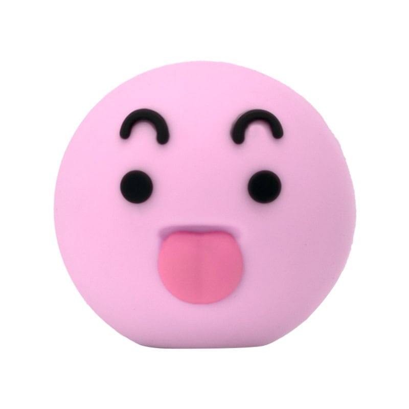 3D Raised eyebrows Pink Ball Emoji 3D Standing Charm 3D307-02 - Shoe Charm