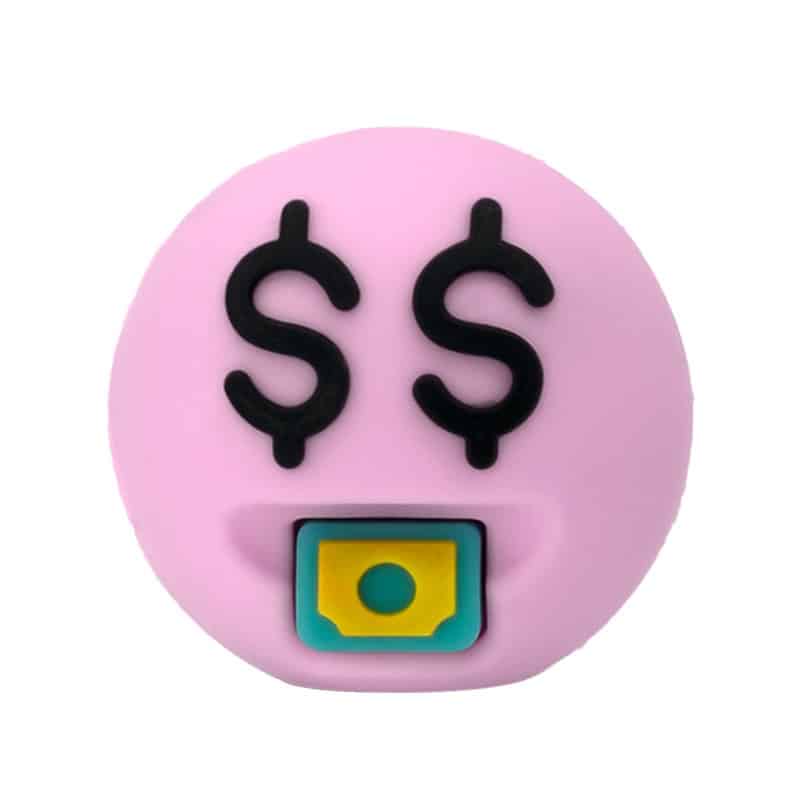 3D Dollar eyes Pink Ball Emoji 3D Standing Charm 3D307-03 - Shoe Charm