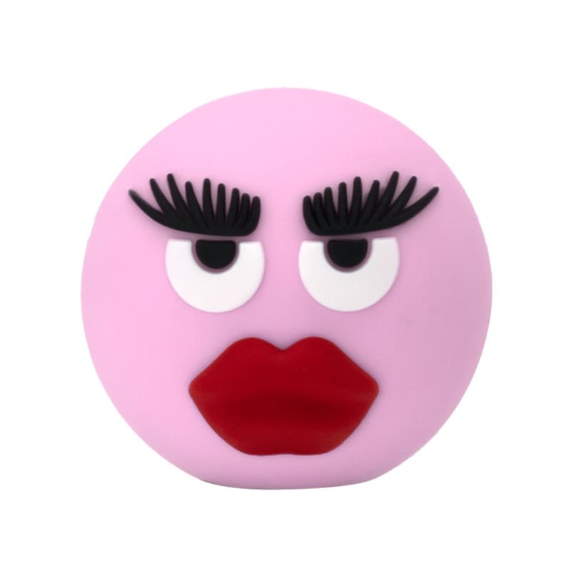3D Bushey brows Pink Ball Emoji 3D Standing Charm 3D307-05 - Shoe Charm