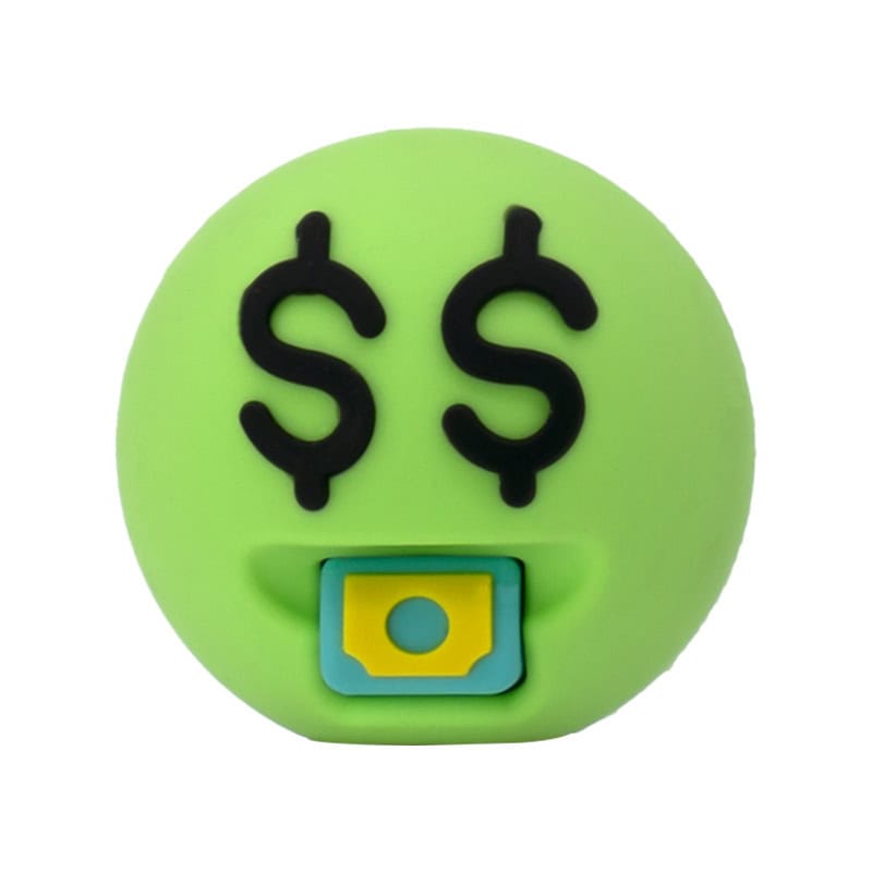 3D Dollar eyes Pink Ball Emoji 3D Standing Charm 3D307-08 - Shoe Charm
