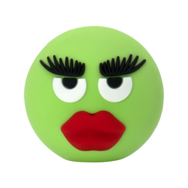3D Bushey brows Pink Ball Emoji 3D Standing Charm 3D307-10 - Shoe Charm