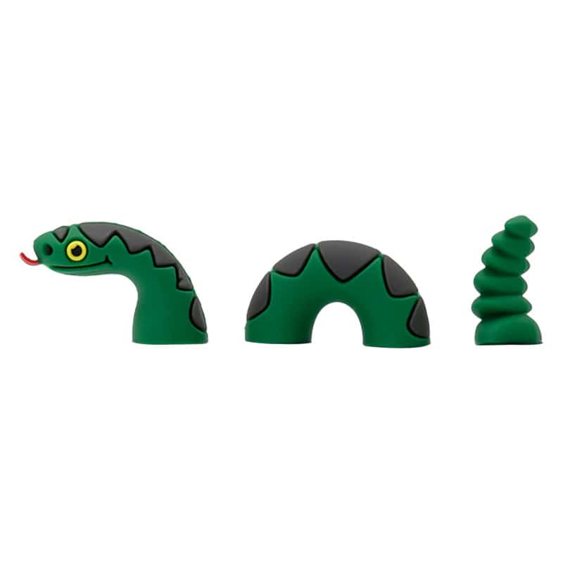 3D Green Snake 3 piece, head, body & tail 3D Standing Charm 3D308-20 - Shoe Charm