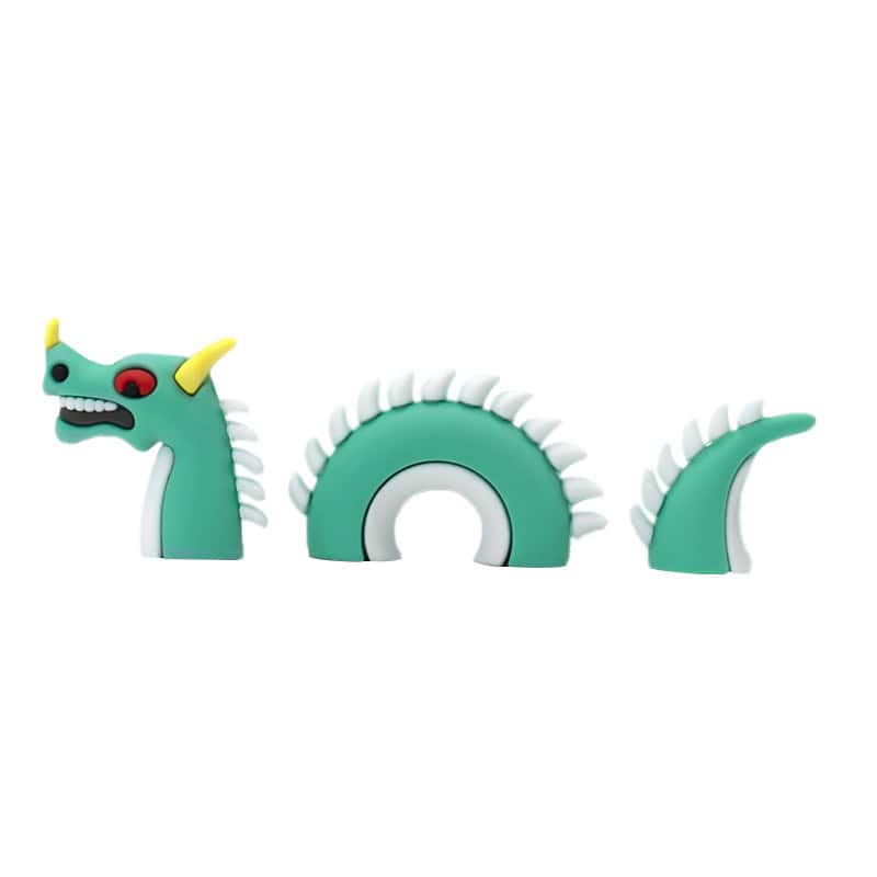 3D Aqua Dragon, Loch Ness monster, 3 piece, head, body & tail 3D Standing Charm 3D308-21 - Shoe Charm