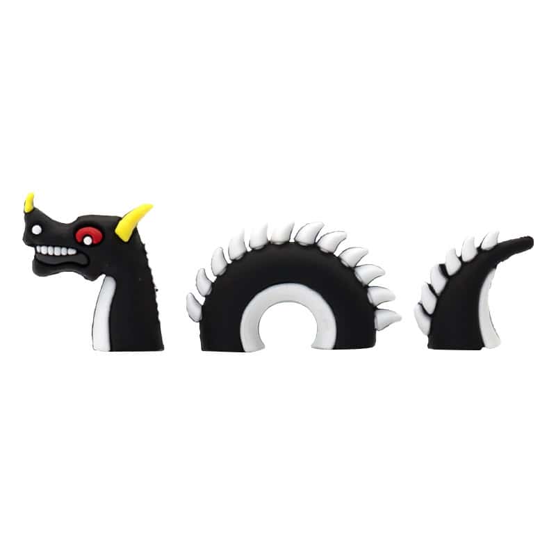 3D Black Dragon, Loch Ness monster, 3 piece, head, body & tail 3D Standing Charm 3D308-26 - Shoe Charm