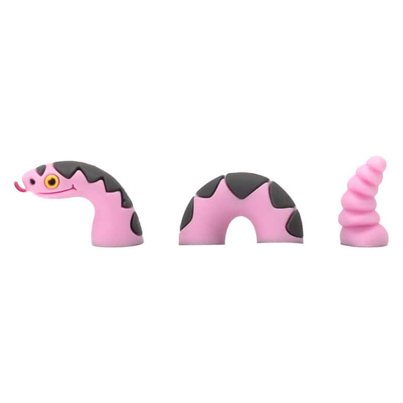 3D Pink Snake 3 piece, head, body & tail 3D Standing Charm 3D308-30 - Shoe Charm