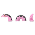3D Pink Snake 3 piece, head, body & tail 3D Standing Charm 3D308-30 - Shoe Charm