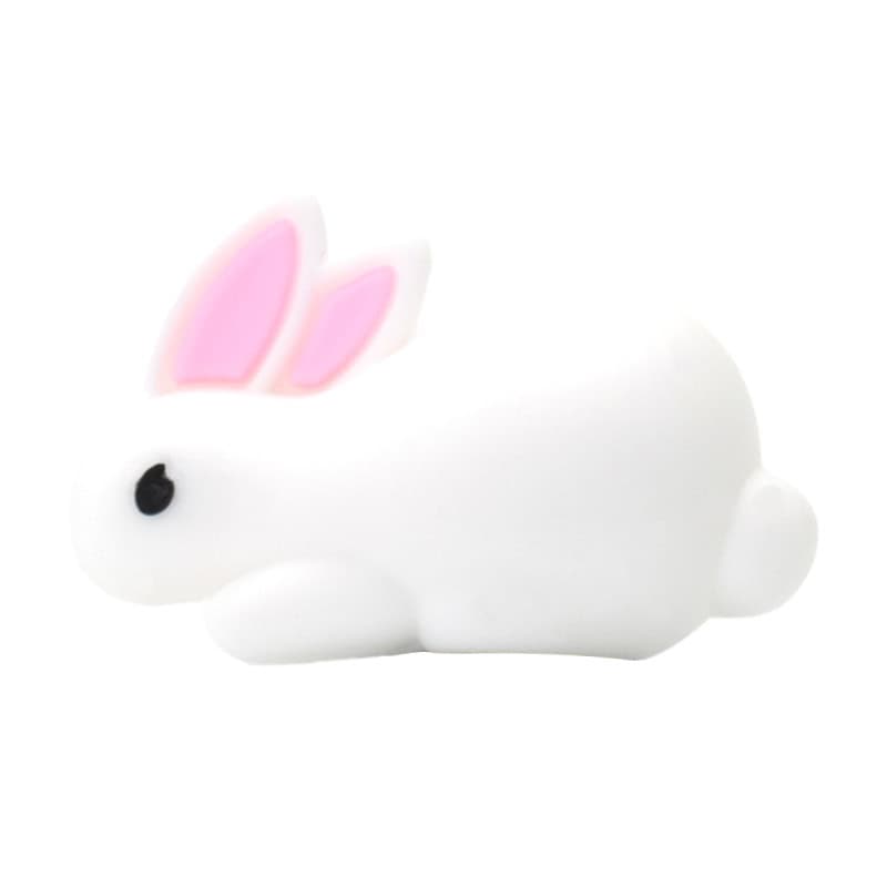 3D White rabbit with pink ears3D Standing Charm 3D308-39 - Shoe Charm