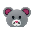 3D Grey Cat head  & face with whiskers 3D Standing Charm 3D308-47 - Shoe Charm