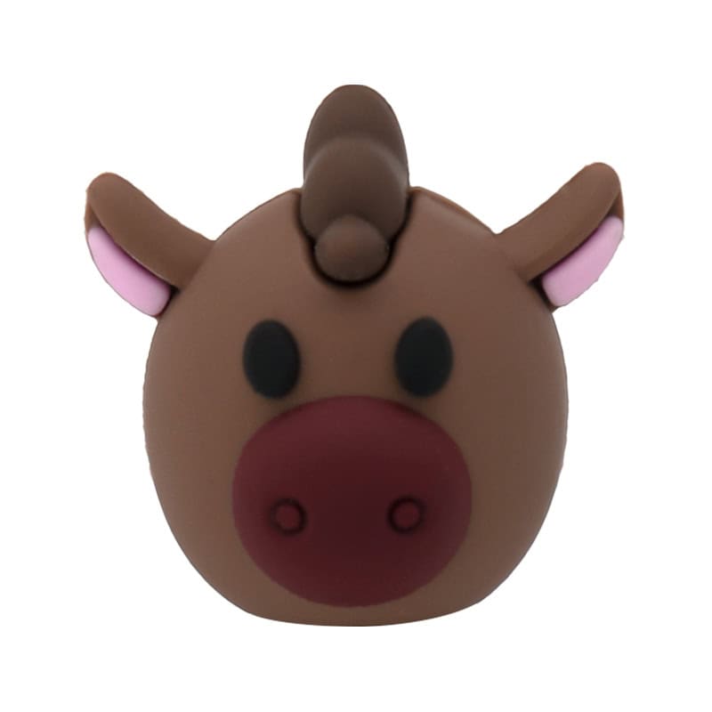 3D Brown cow head & face 3D Standing Charm 3D308-51 - Shoe Charm