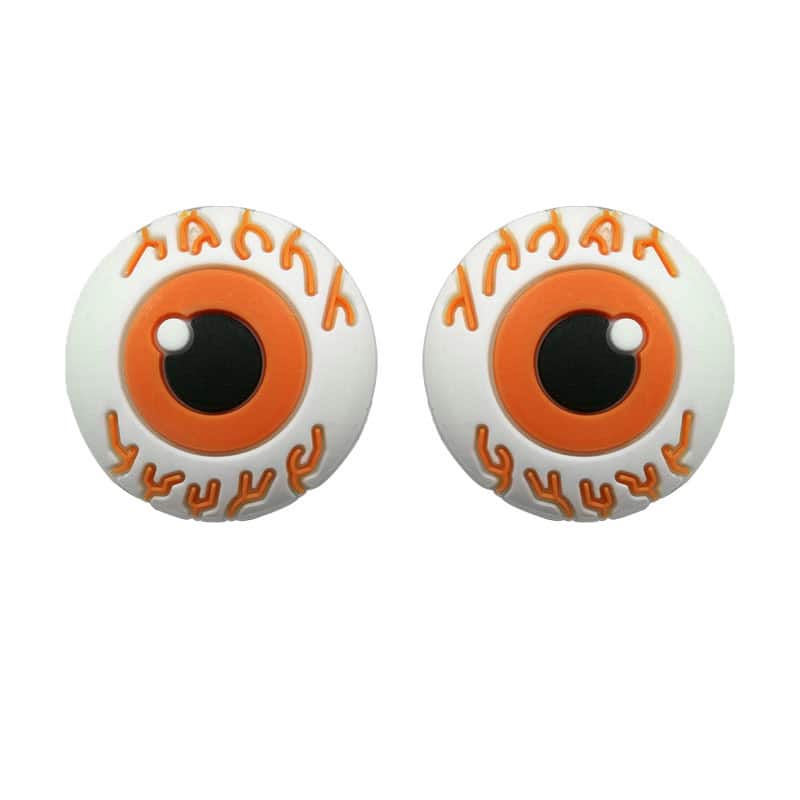 3D Spookey eyes white/orange 2 piece set 3D Standing Charm 3D309-10 - Shoe Charm