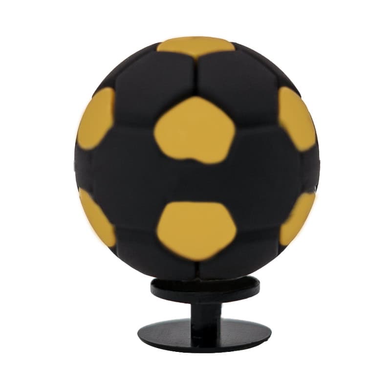3D Soccer football black/yellow 3D Standing Charm 3D311-09 - Shoe Charm