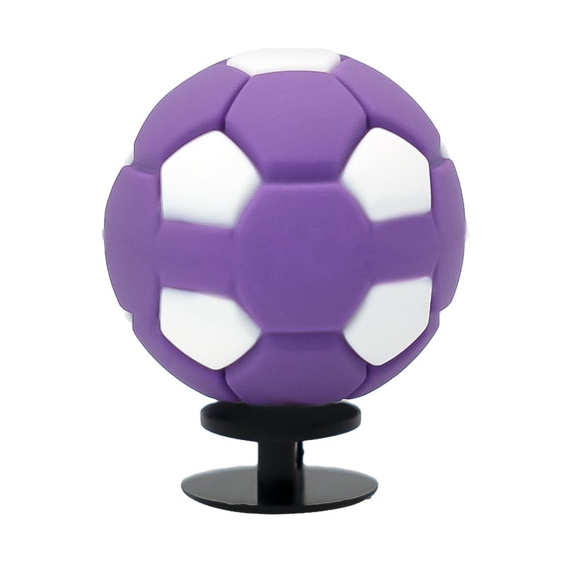 3D Soccer football purple/white 3D Standing Charm 3D311-13 - Shoe Charm
