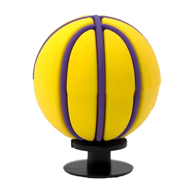 3D Basketball yellow 3D Standing Charm 3D311-18 - Shoe Charm