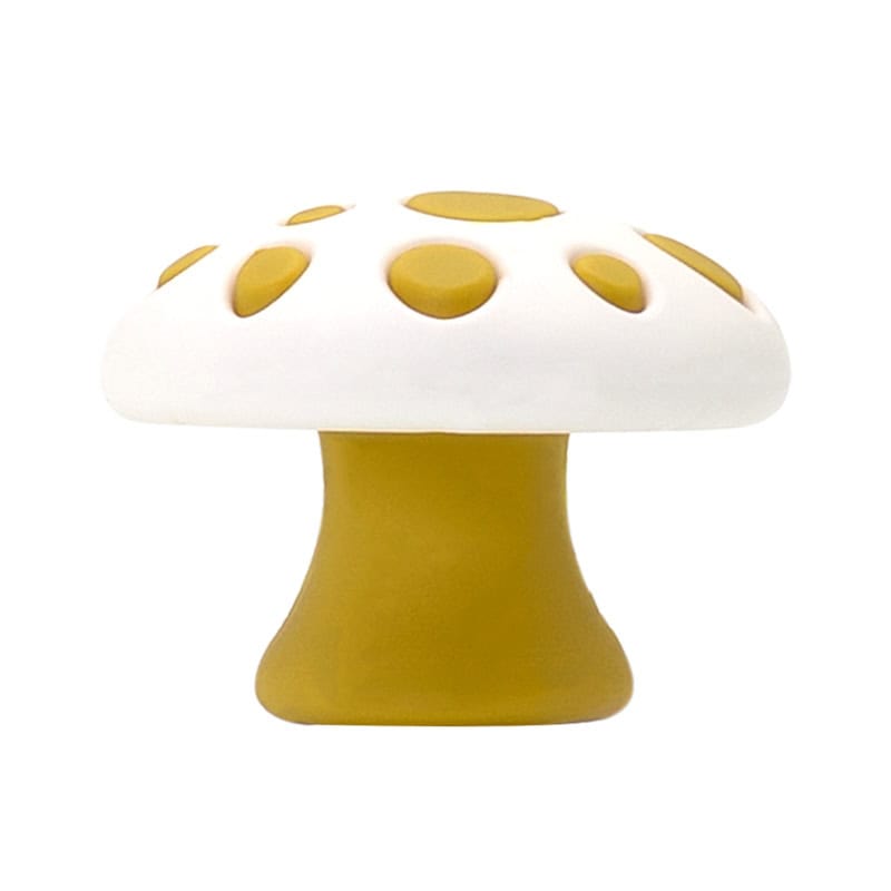 3D White top yellow spot mushroom 3D Standing Charm 3D312-04 - Shoe Charm
