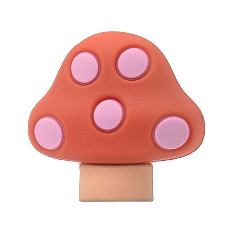 3D Toadstool orange pink spot 3D Standing Charm 3D312-16 - Shoe Charm