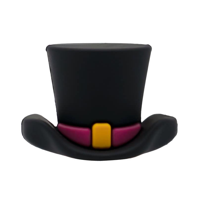 3D Top hat black 3D321-03 - Shoe Charm