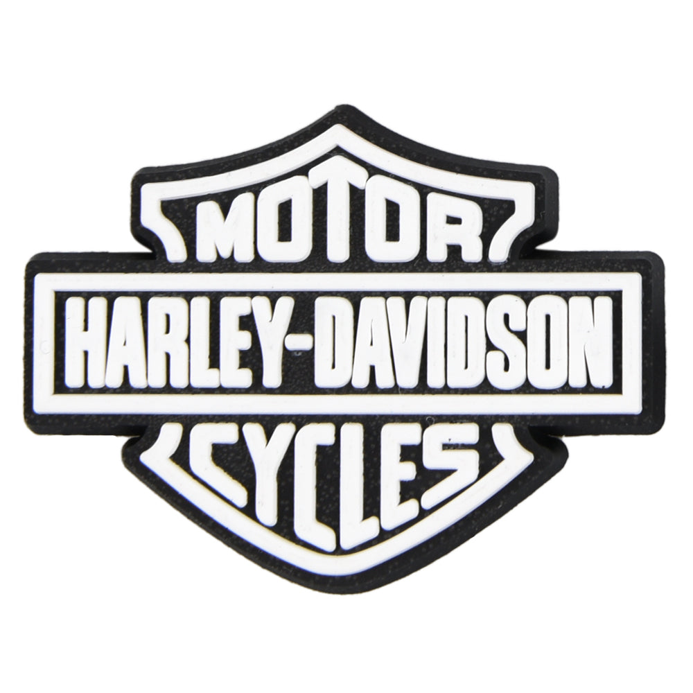 HARLEY DAVIDSON White on Black logo badge P9357 Shoe Charm