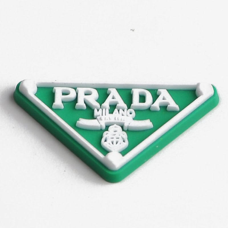 PRANDA triangle sign white on green P2198 Shoe Charm