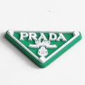 PRANDA triangle sign white on green P2198 Shoe Charm