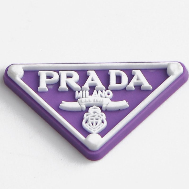 PRANDA triangle sign white on purple P2199 Shoe Charm