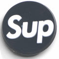 SUP round badge white on black P2206 Shoe Charm