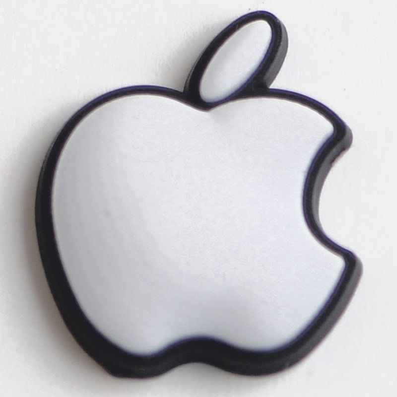 Apple bitten logo sign white P2209 Shoe Charm