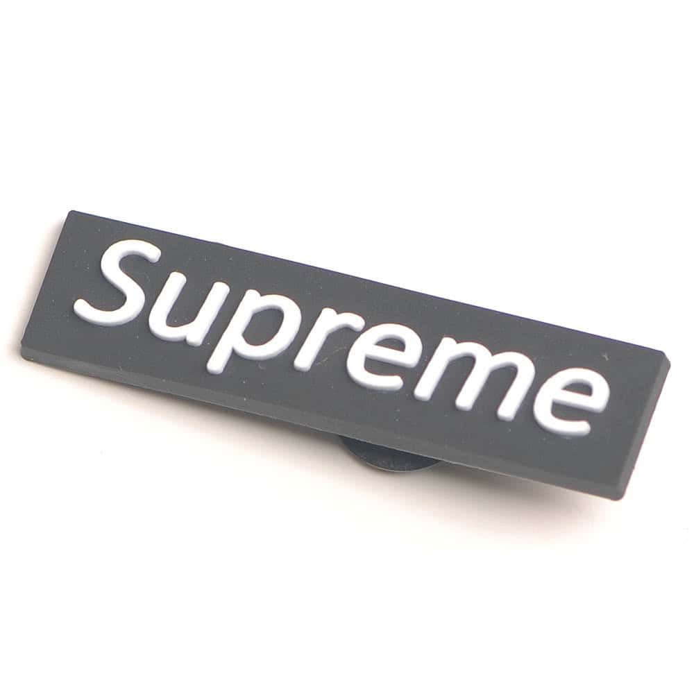SUPREME bar sign white on black P2218 Shoe Charm