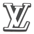 LV Loius Vitton stylised logo white on black P2233 Shoe Charm