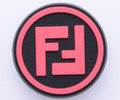 FF FENDI Round badge pink on black P2237-1 Shoe Charm