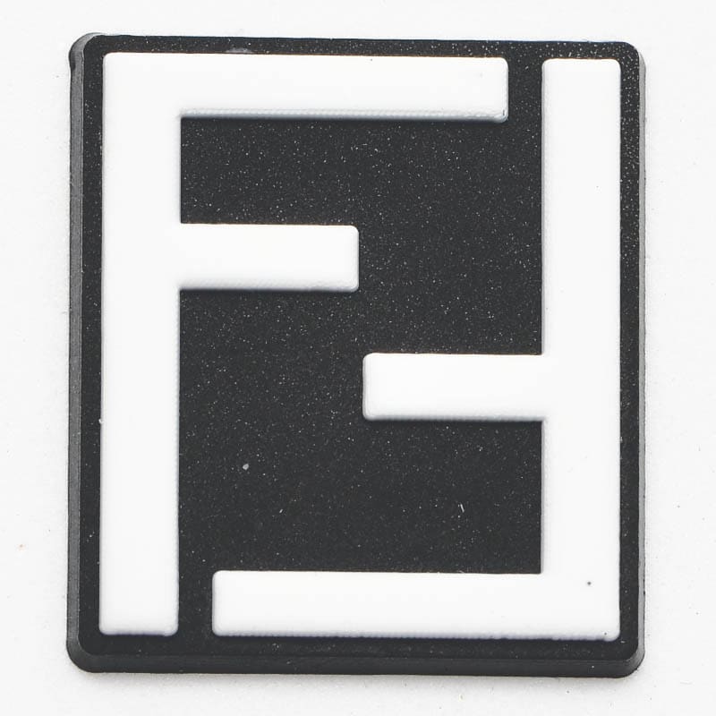 FF FENDI Square block white on black P2237 Shoe Charm