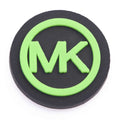 MK Round Badge green P4130 Shoe Charm