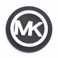 MK Round Badge white P4131 Shoe Charm